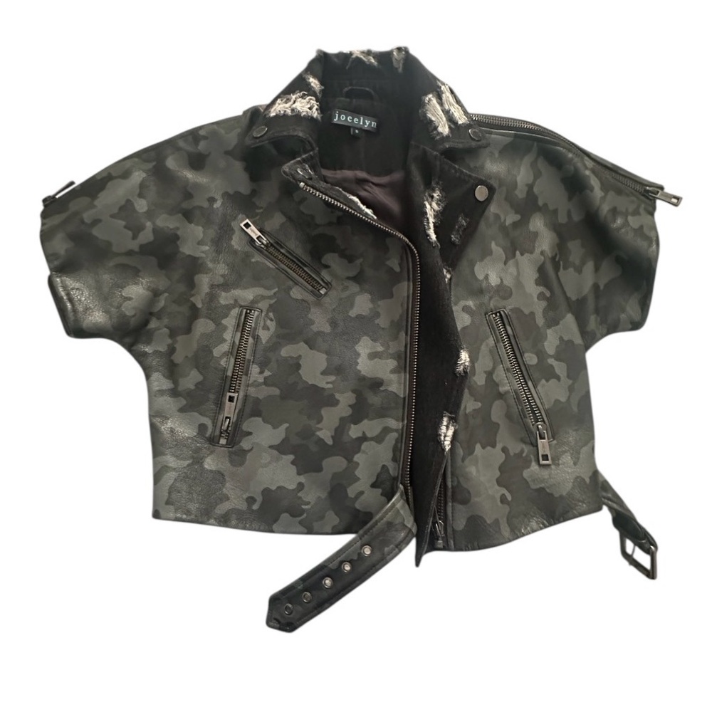 Jocelyn Camo Leather Jacket size small